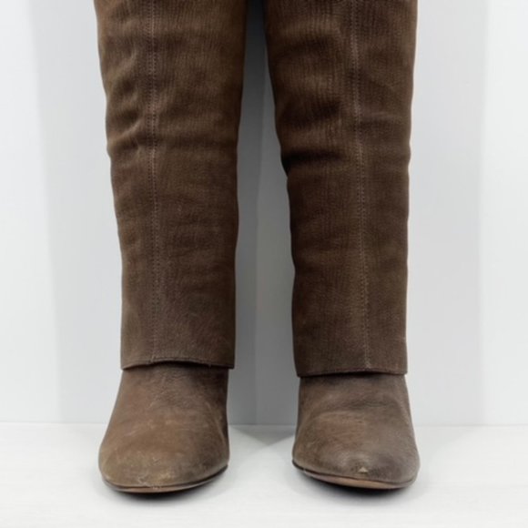 ASH Pearl Leather Over the Knee Wedge Boot Sz 38.5 fits us size 7-8. Runs small - Picture 4 of 12